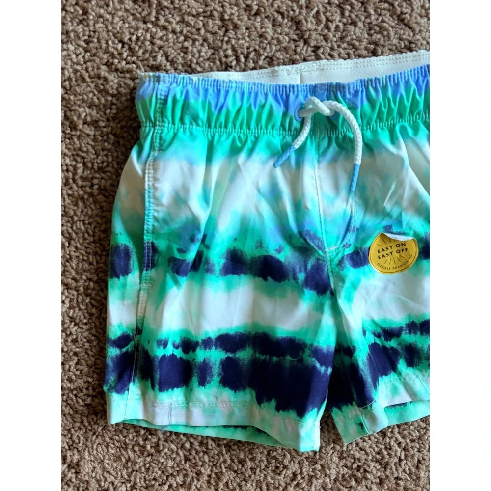 Cat & Jack Multicolor Tie Dye Mesh Lined UPF50+ Swim Trunks Boys XS 4/5 NEW NWT